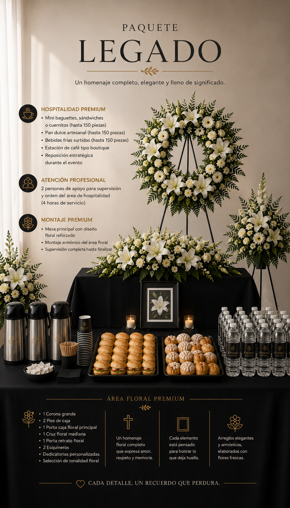 Paquete Funerario Legado – Hasta 150 personas CDMX